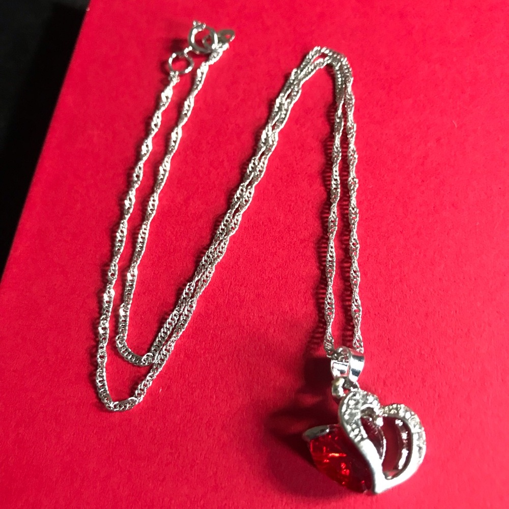 Silver Heart Pendant Necklace